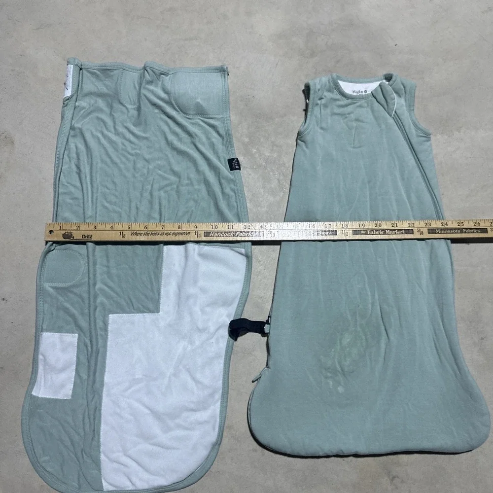 Kyte Baby Sleep Sack SZ XS 1.0 Tog Green Zip Up Bedding Nursery 2 Piece